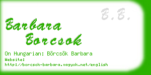 barbara borcsok business card