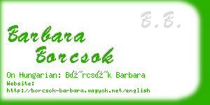 barbara borcsok business card
